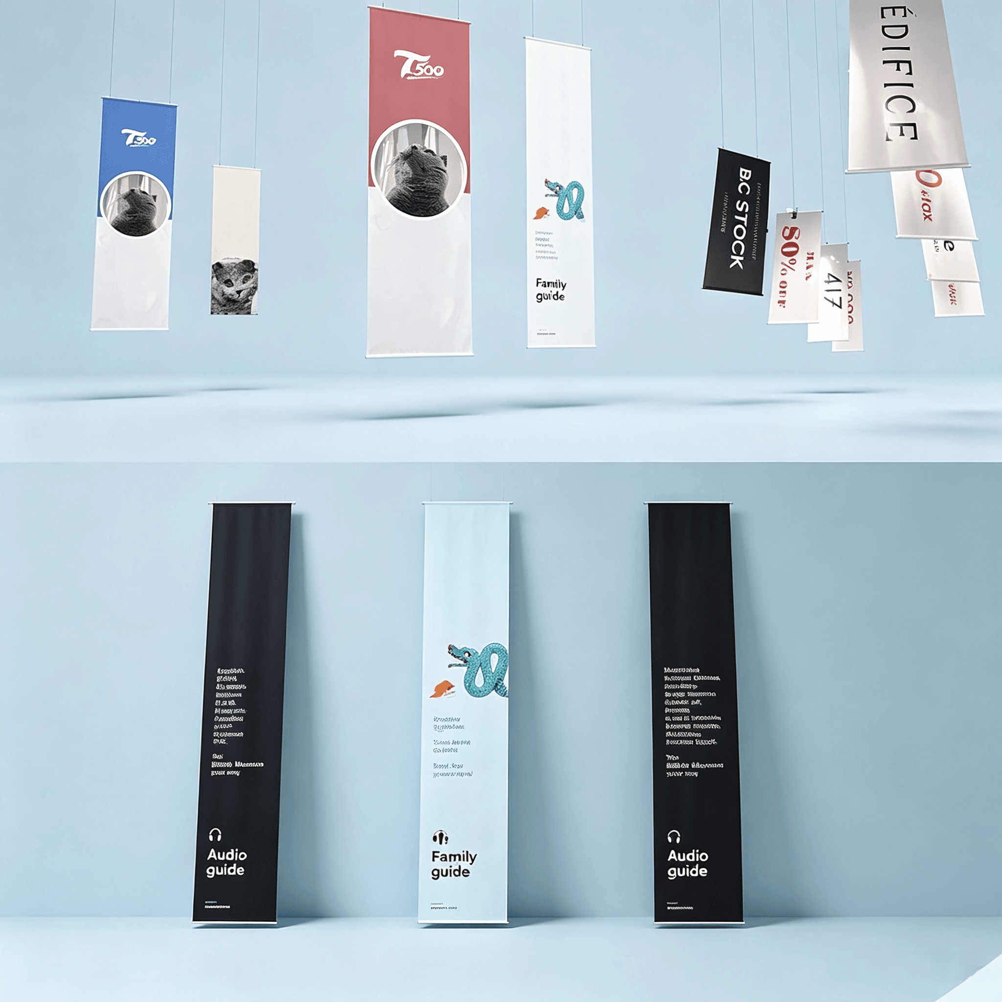 Custom Shopping Mall Vertical Double-Sided Banner | Long Vertical Street Flag